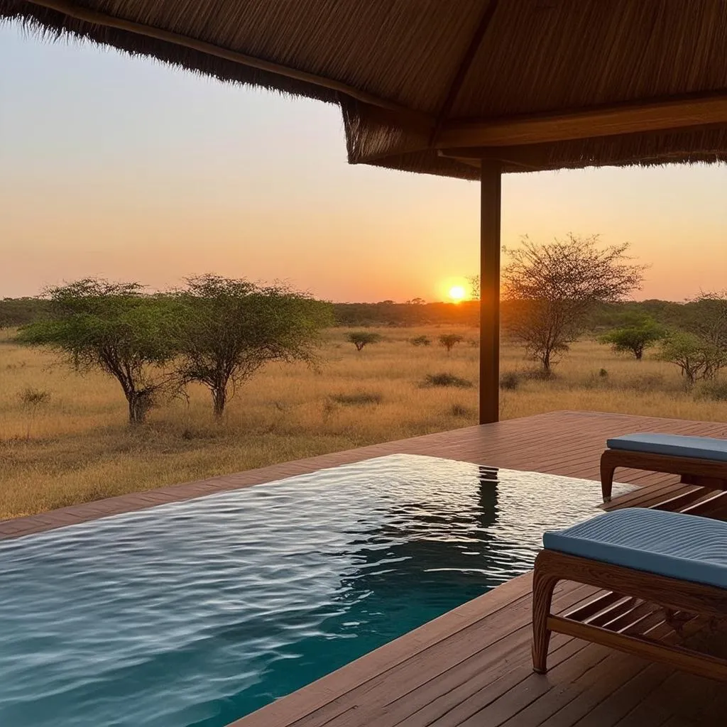 Luxury lodge with a sunset view